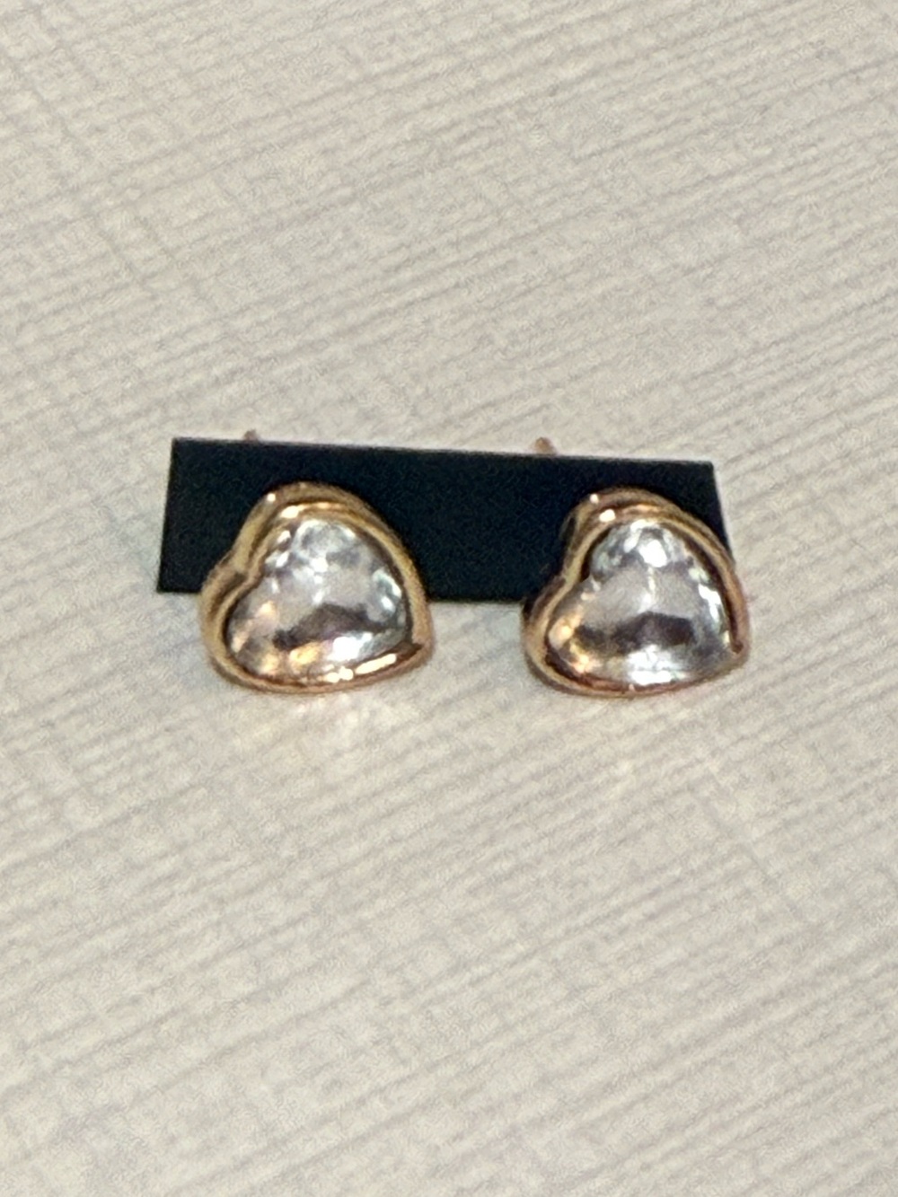 Heart Stud Earrings, Gold-tone Accents